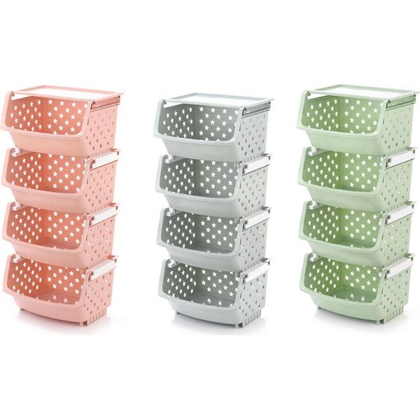 Torre Di Stoccaggio Cucina Rack Slide Torre Mobile Assemblare Plastica Bagno Scaffale Ruote - A-image