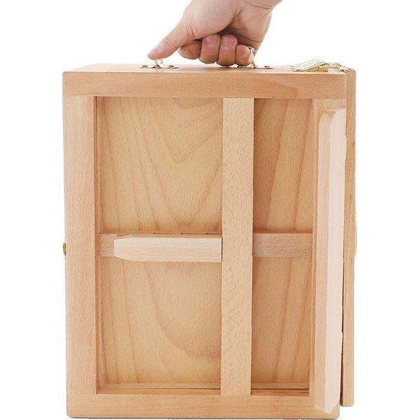 Cavalletto Per Artisti, Legno Di Faggio, 3 Vani Portaoggetti, Inclinazione Regolabile Da 35° A 60°, Compatibilità Con Supporti Di Medie E Grandi Dimensioni, Design Elegante-image