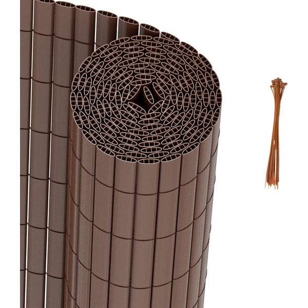 Izrielar Schermo Per La Privacy In Pvc Per Balconi E Recinzioni - Schermo Per La Privacy Resistente Alle Intemperie Per Recinzioni, Frangivento, Tagliabile Marrone 120X500Cm-image