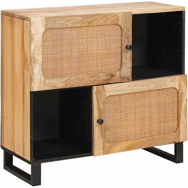 Syfax™ Credenza Marrone 80 X 33 X 75 Cm Legno Di Mango Massello-image