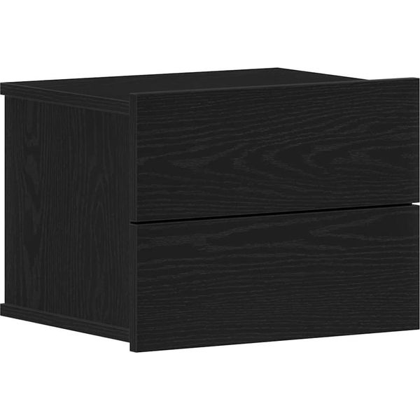 Syfax™ Armadio Da Notte Rovere Nero 40 X 30 X 30 Cm Legno Multistrato-image
