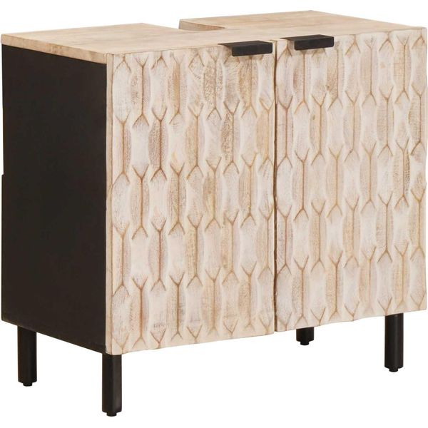Syfax™ Armadio Per Lavabo Da Bagno Con Porta Bianco 62 X 33 X 58 Cm-image
