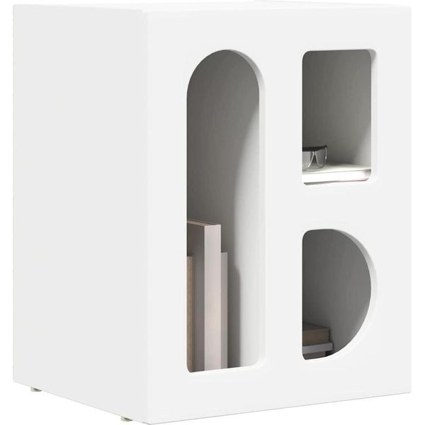Syfax™ Comodino Bianco 40 X 35 X 50 Cm Legno Multistrato-image