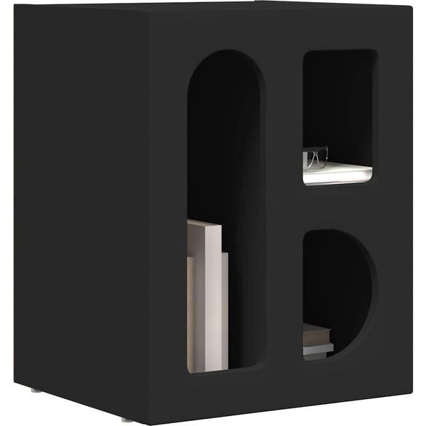 Syfax™ Comodino Nero 40 X 35 X 50 Cm Legno Multistrato-image