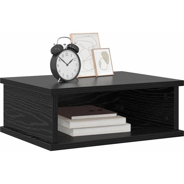 Syfax™ Comodino 2 Pcs Rovere Nero 40 X 31 X 15 Cm Legno Multistrato-image