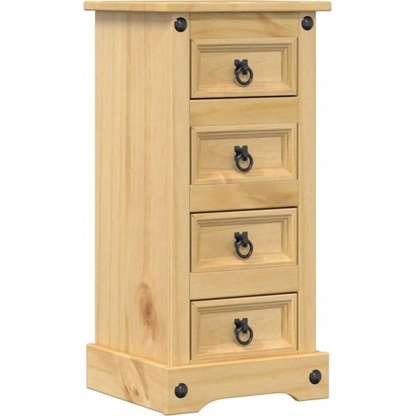 Syfax™ Comodino 35X32,5X74 Cm In Legno Massello Di Pino-image