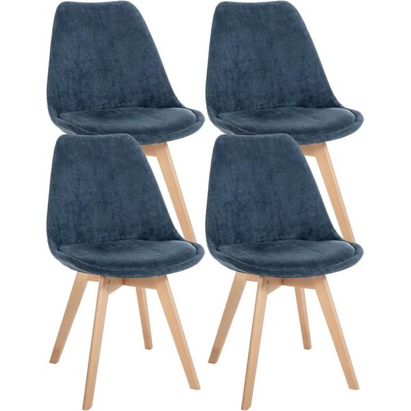 Set Di 4 Sedie Da Pranzo - Sedie Da Cucina - Comode E Facili Da Pulire | Colore: Blu Scuro | Materiale: Corda-image