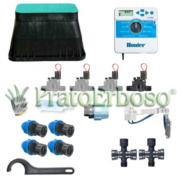 Kit Irrigazione Hunter A 4 Zone Con Programmatore Da Interno Xcore2-image