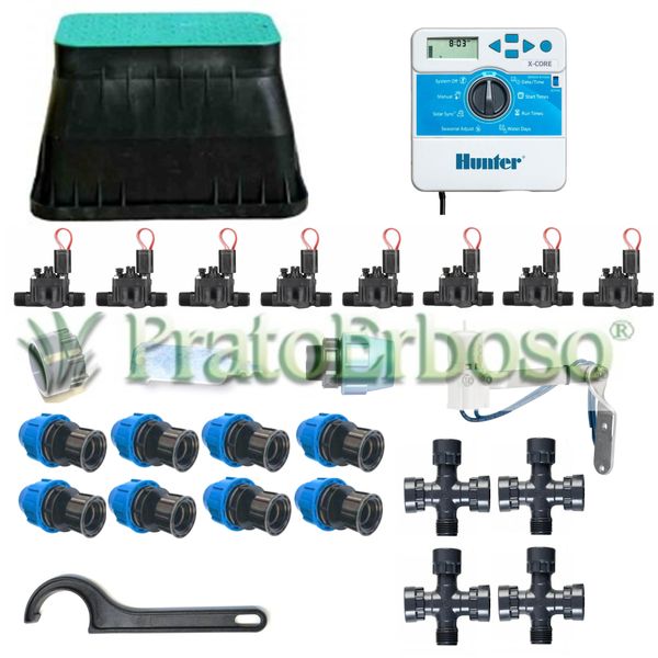Kit Irrigazione Hunter A 8 Zone Con Programmatore Da Interno Xcore2-image