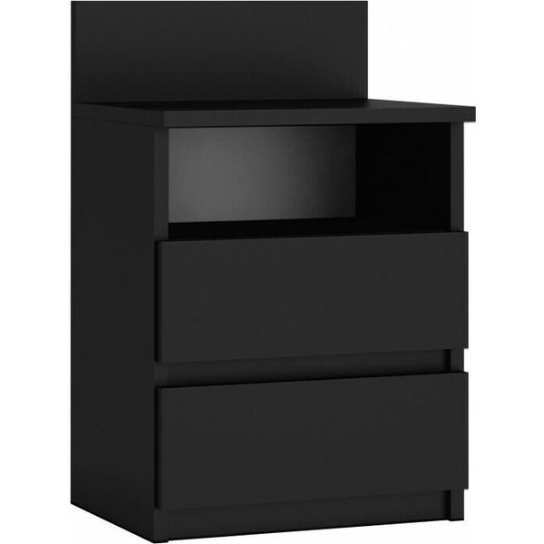 Comodino "Milwa"" Per La Camera Da Letto Con 2 Cassetti, Ripiano, In Nero, 40 X 32 X 59 Cm"-image