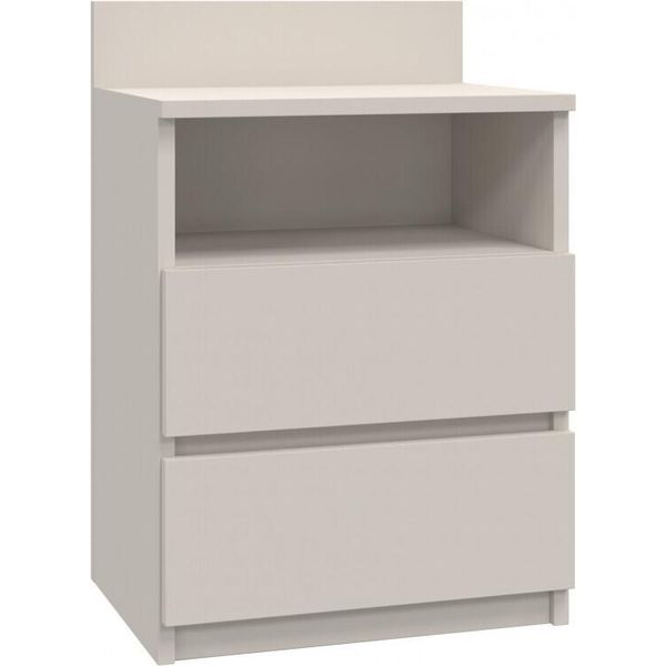 Comodino "Milwa"" Per La Camera Da Letto Con 2 Cassetti, Ripiano, In Cashmere, 40 X 32 X 59 Cm"-image