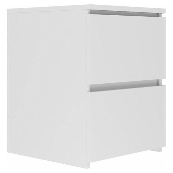Comodino "Milwa V"" Per La Camera Da Letto Con Due Cassetti In Bianco, 40 X 32 X 59 Cm"-image