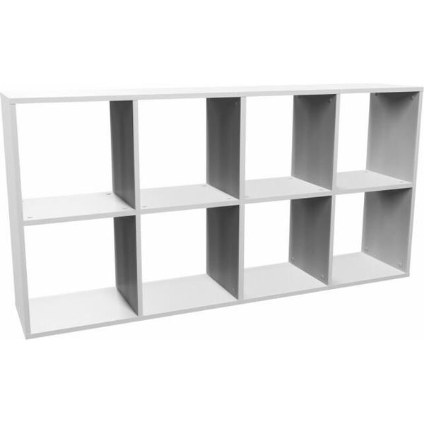 Scaffale "Melax"" Con Scomparti Quadrati Aperti, In Bianco, 147 X 30 X 75 Cm"-image