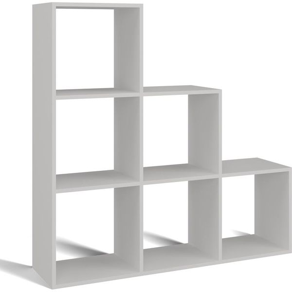 "Ovel"" Scaffale Spazioso Con Sei Scomparti Aperti In Bianco, 115 X 30 X 115 Cm"-image