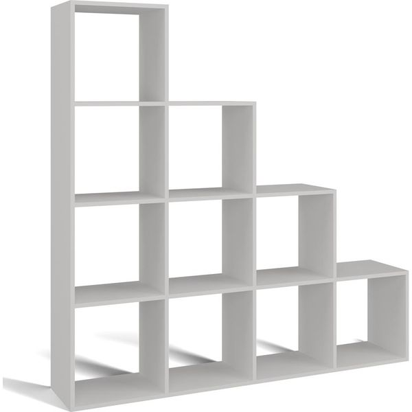 "Ovel"" Scaffale Spazioso Con Dieci Scomparti Aperti In Bianco, 153 X 30 X 153 Cm"-image