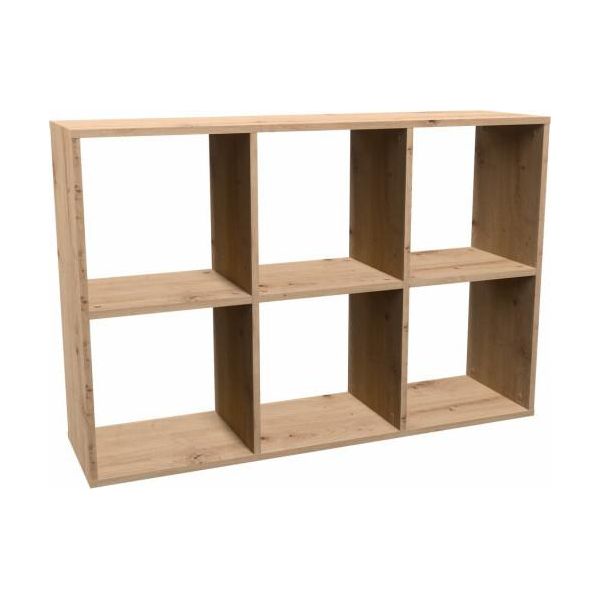 Scaffale "Melax"" Con Scomparti Quadrati Aperti, In Rovere Artisan, 110 X 30 X 75 Cm"-image
