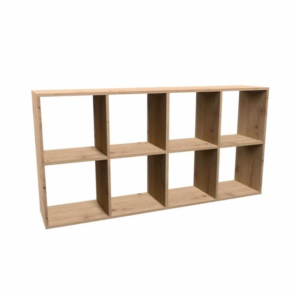 Scaffale "Melax"" Con Scomparti Quadrati Aperti, In Rovere Artisan, 147 X 30 X 75 Cm"-image
