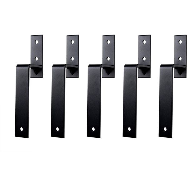 Supporti A Muro Per Guide Per Porte Scorrevoli Doppie Nere - Set Di 5 Pezzi-image