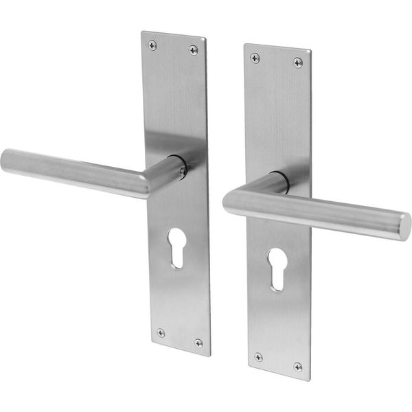 Maniglie Per Porte In Acciaio Inox Lavuzo Nuoro - Maniglie Con Piastra PC55 - Per Set-image