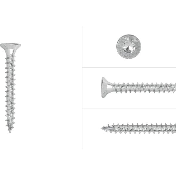 Viti Per Pannelli Truciolari Zincate 6 X 50 Mm Torx 30 Completamente Filettate - Confezione Da 100 Viti-image
