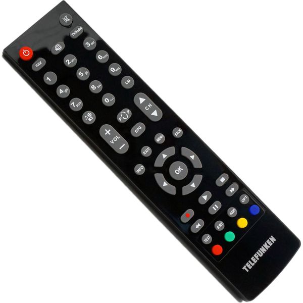 Telefunken Originale / Telecomando Sostitutivo TLC147 Compatibile Con Il Ricevitore Telefunken TFK-S2000 Design Elegante Ed Ergonomico Con Finitura Nera Lucida (Non Compatibile Con I Televisori Telefunken)-image