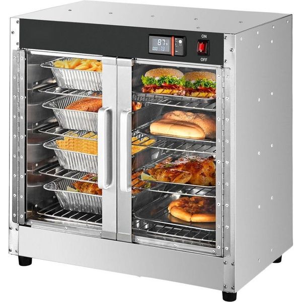 Scaldavivande A 4 Livelli - Armadio Scaldavivande Per Snack Con Vaschetta Per L'acqua - Box Caldo Per Catering Professionale-image