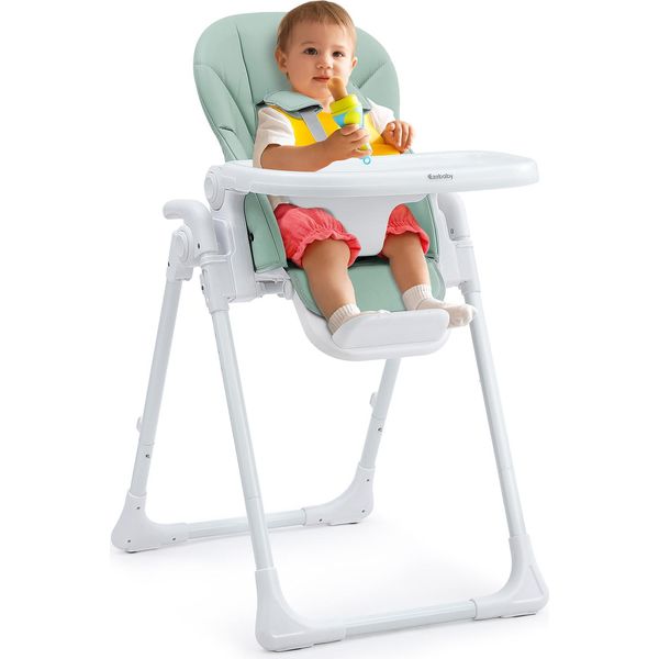 Seggiolone Per Bambini Seggiolone Pieghevole 6 Altezze Seggiolone Per Bambini Seggiolone Combinato Seggiolone Per Bambini Verde-image