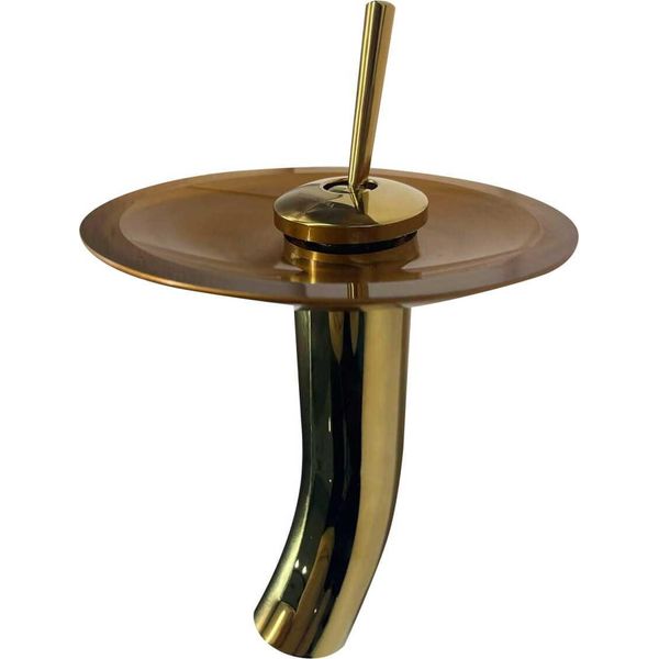 Domotechnika | Miscelatore Per Lavabo Moena - Oro - Cascata Di Vetro - Finitura Di Alta Qualità-image