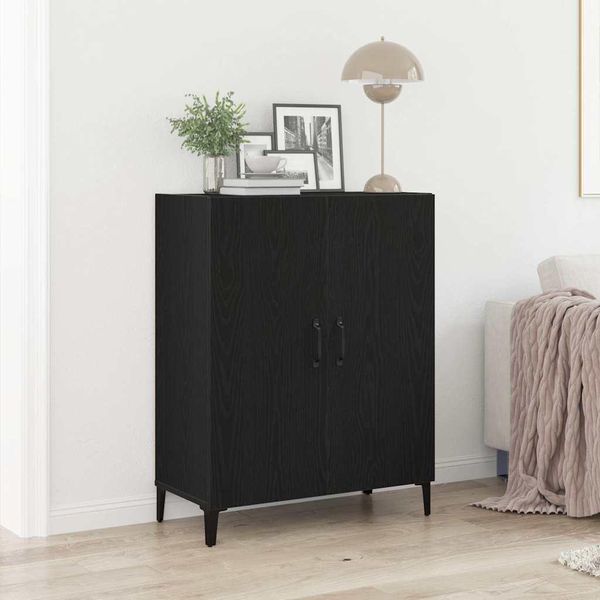 Maison Exclusive - Credenza Effetto Rovere Nero 69,5X34X90 Cm Materiale Ligneo-image