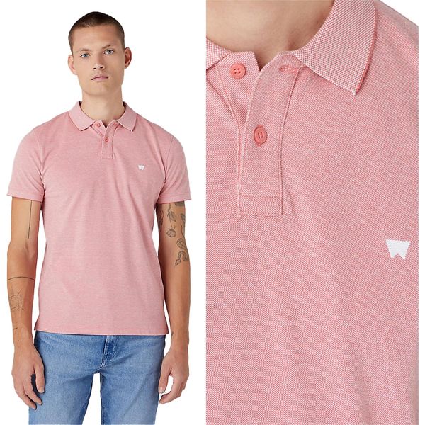 Wrangler Polo Da Uomo Refined Polo Shirt, M, Rosa, Polo Da Uomo,-image
