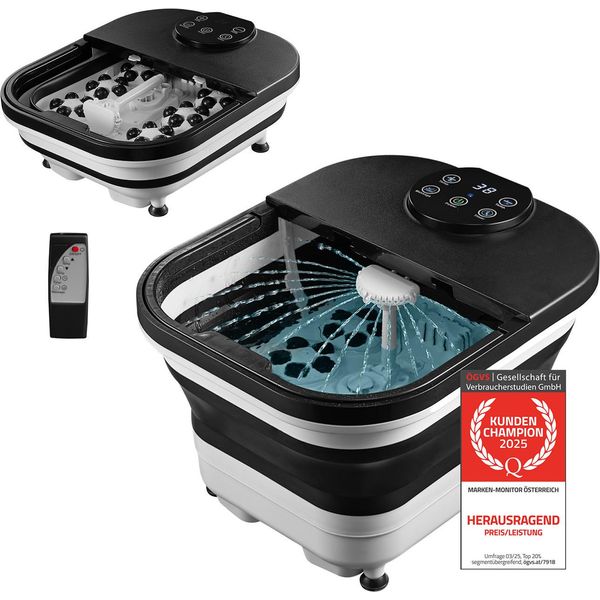 Tzs First Austria Spa Per I Piedi, Pieghevole, Rulli Massaggianti Motorizzati, Funzione Di Riscaldamento 35-48 °C, Supporti Di Stabilità, Display A Led, Telecomando-image