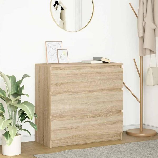 Maison Exclusive - Credenza Sonoma In Rovere 80X35X76 Cm Materiale Ligneo-image