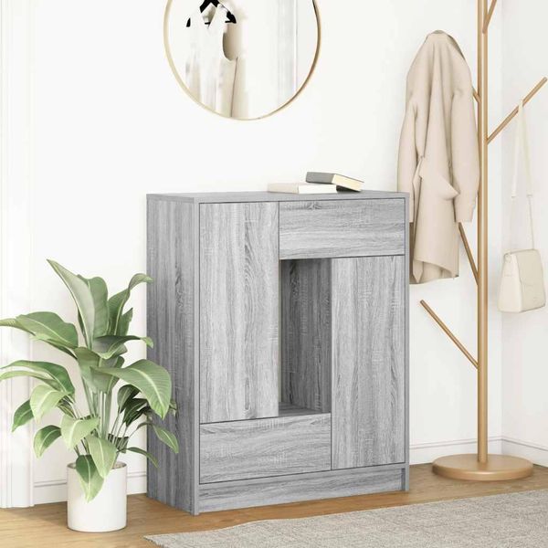 Maison Exclusive - Credenza Con Cassetti E Ante Grigio Sonoma 73X31X90 Cm-image