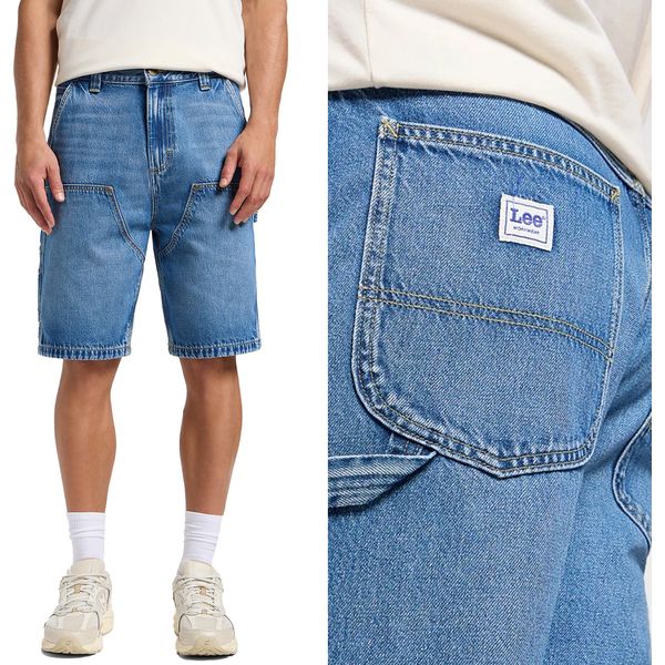 Lee Uomo, Pantaloncini Dbl Knee Carpenter Shor, W30, Blu, Pantaloncini, Pantaloni-image