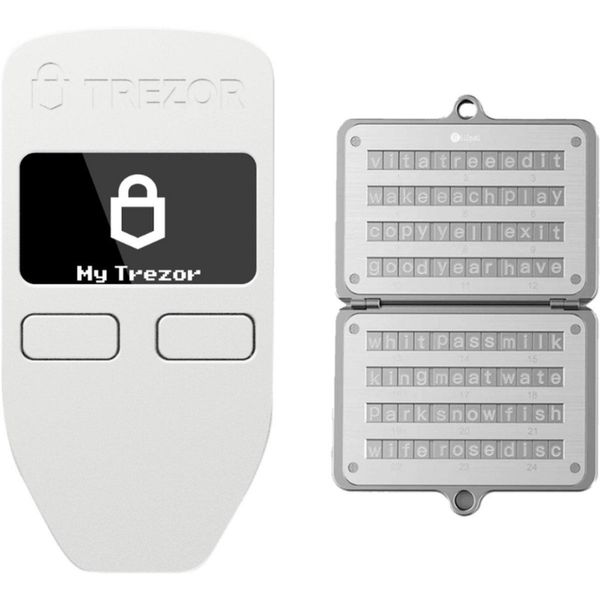 Trezor One - Bianco + Ellipal Seed Phrase Steel Bundle-image