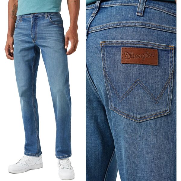 Wrangler, Herren Jeanshosen, Vestibilità Dritta, Regular Fit, W33 L32, Blau, Jeans, Baggyjeans, Buggy-image