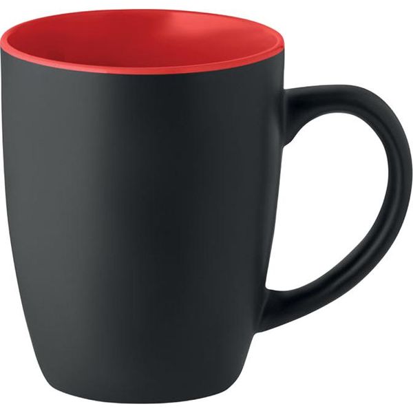 Midocean - Tazza Da Caffè "Lim"", Bicolore, Ceramica, 0,29L MO100 (Taglia Unica) (Nero/Rosso)"-image