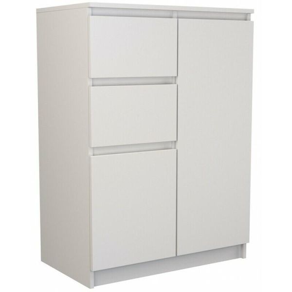 "Vence"" Cassettiera A Due Ante Con Due Cassetti Per Camera Da Letto E Soggiorno Nel Colore Bianco - 70 X 40 X 97 Cm."-image