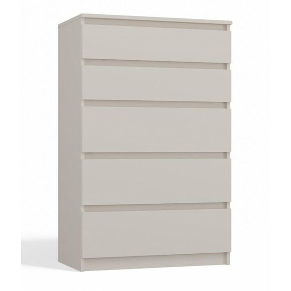 Cassettiera "Pealaso Ii"" Per Camera Da Letto O Soggiorno Con Cinque Cassetti Nel Colore Cashmere, 70 X 40 X 109,5 Cm."-image
