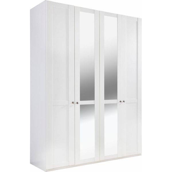 Armadio Newport Ad Ante Battenti Armadio 4 Ante 180X58X208Cm Specchio Bianco-image