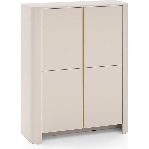 Cassettiera Alta Bari 103X39X132Cm A 2 Ante Colore Selezionabile, Cashmere / Oro-image