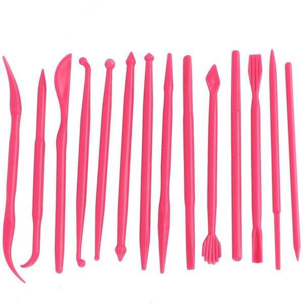 Set Di 14 Pezzi Per Modellare L'argilla, Plastica, Strumenti Per Modellare, Per Argilla E Argilla Polimerica (Rosa)-image