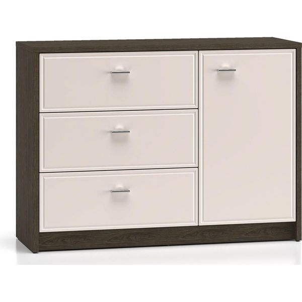 Cassettiera Avante Credenza Windmill Rovere Scuro Cashmere Lucido Larghezza Selezionabile,117Cm-image