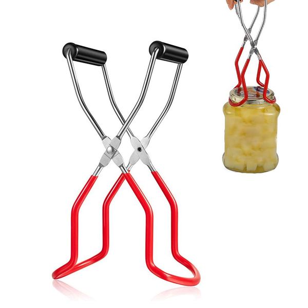 Sollevatore Di Barattoli Per Conserve Con Impugnatura Pinze Per Conserve In Acciaio Inox Anti-Scottatura Anti-Scivolo Clip A Bocca Larga Per Cucina Ristorante-image