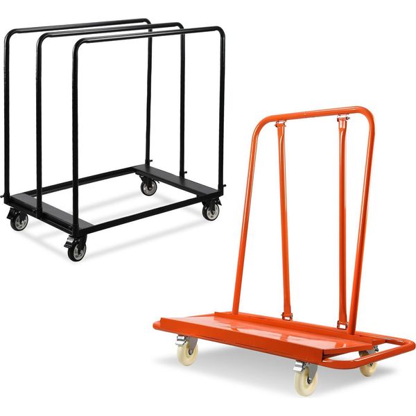 Carrello Porta Pannelli Bettizia Fino A 680 Kg Con 4 Ruote Universali, Carrello Porta Pannelli Per Il Trasporto Di Cartongesso, Pannelli In Legno E Cartongesso, Finestre E Molto Altro-image