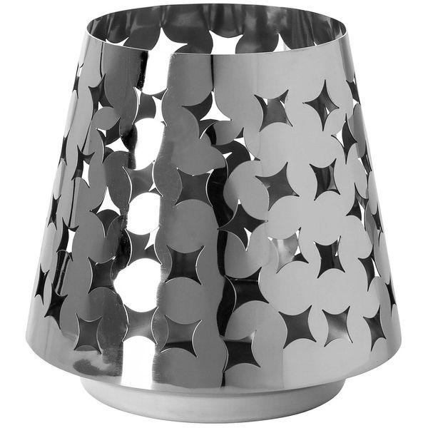 Windlicht Fink "Kerzenhalter Luma", Silber (Silberfarben), H:19Cm Ø:19Cm, Edelstahl, Kerzenhalter, Windlicht, Aus Edelstahl, Mit Ausgestanzten Cut-Outs-image