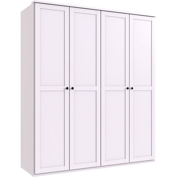 Armadio Chalet Armadio Da Camera 180X58X210Cm Bianco 4 Ante (18777)-image