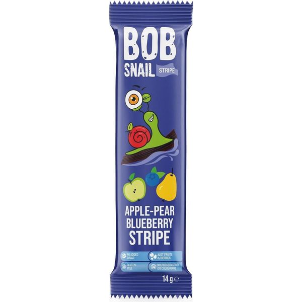 Strip Snack Mela - Pera - Nasa Senza Zucchero Aggiunto, Senza Glutine 14 G - Bob Snail-image