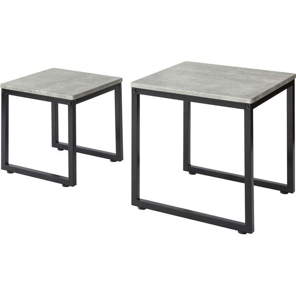 Sobuy Set Di 2 Tavolini, Tavolini, Set Di 2, Tavolino, Set Di Tavolini, Grigio-image