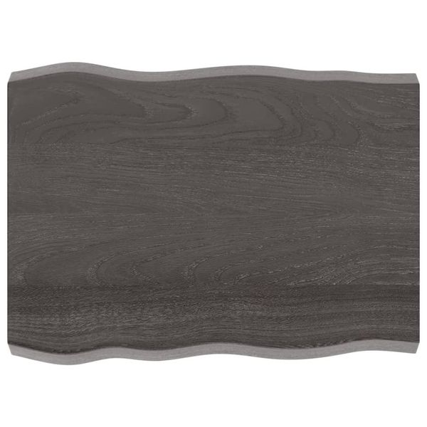 Syfax™ Piano Tavolo Marrone Scuro 80X60X(2-6)Cm In Rovere Non Trattato-image